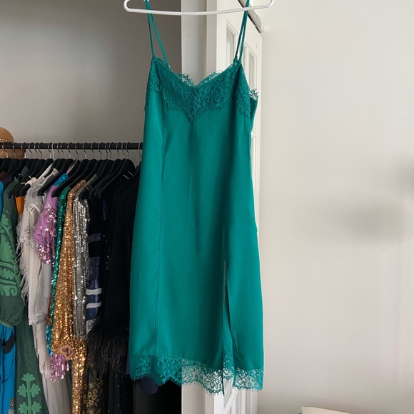 Green Lingerie Style Lace Dress - Picture 2 of 5